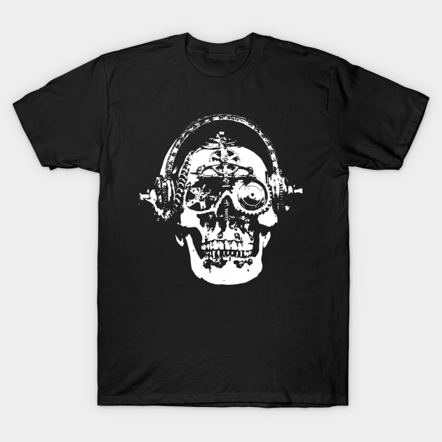 SteamPunk Skull - Headphones T-Shirt by Vector Deluxe